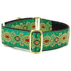 Dog Collars:  Jade Feather 1.5" Wide