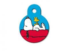 Engraved ID Tag:  Small Round Snoopy