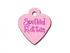Engraved ID Tag:  Small Heart Shape Spoiled Rotten