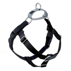 BLACK Freedom No-Pull Harness with Silver Back Loop