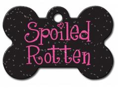 Engraved ID Tag:  Large Bone Shape "Spoiled Rotten"