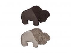 Dog Toy: Bison Squeaker Toy in Chocolate or Oatmeal