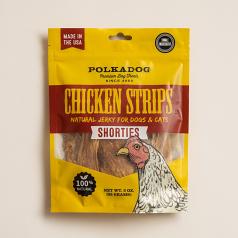 Treats:  PolkaDog 100% Chicken Strips Shorties