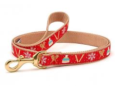 Dog Collars: 5/8" or 1" Wide Holiday Snowshoes Leash