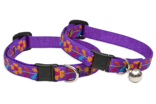 Lupine Cat Collar: Pattern Rose Garden with or without a bell