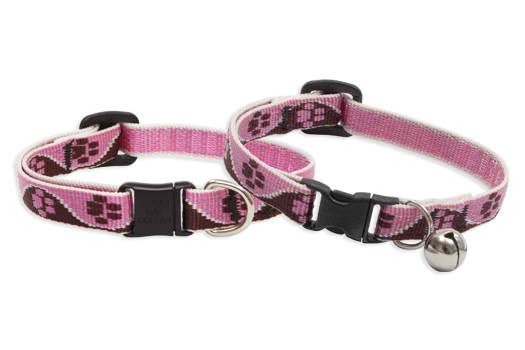 Lupine Cat Collar: Pattern Tickled Pink with or without a bell