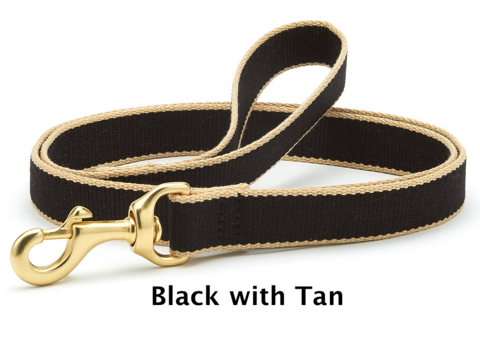 Black and Tan Bamboo Leash- 5/8" or 1"
