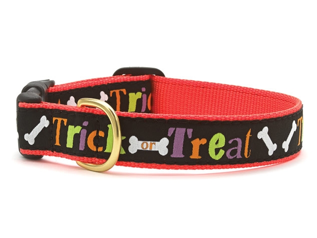 Dog Collars: 5/8" or 1" Wide Holiday, Halloween Trick or Treat Clip Collar