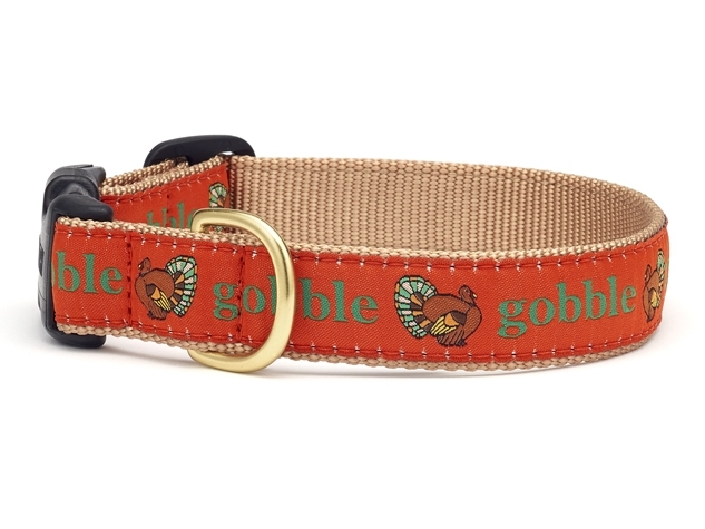 Dog Collars: 5/8" or 1" Wide Holiday, Thanksgiving Gobble Gobble Clip Collar