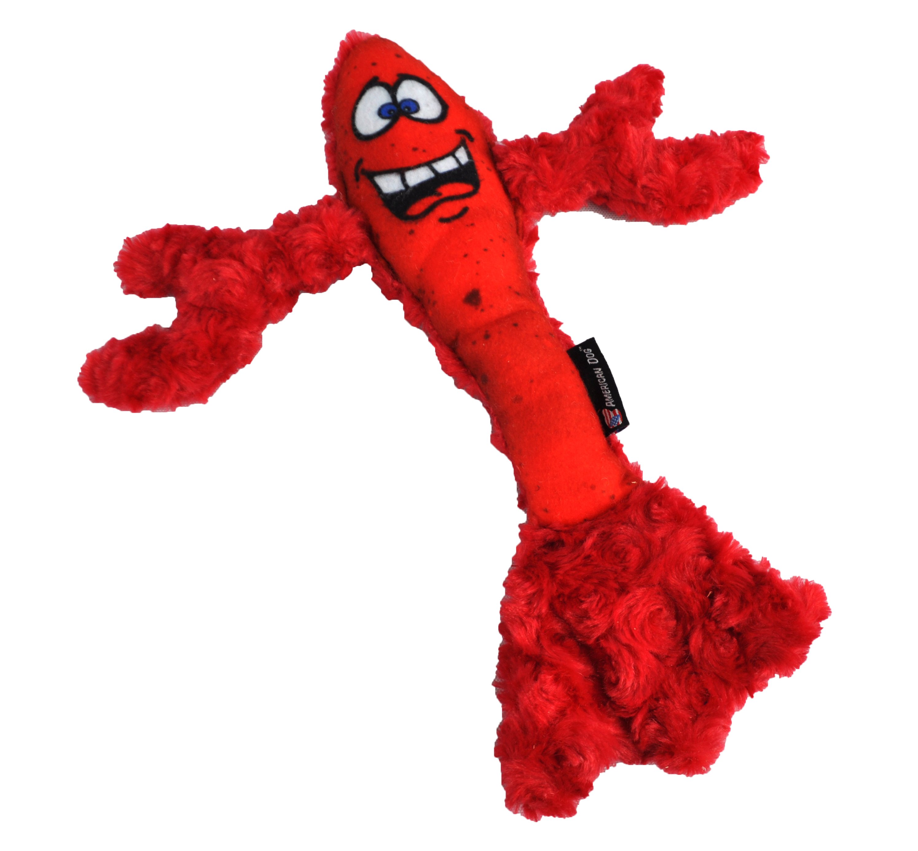 Lobster Plush Squeaker Crinkle Dog Toy