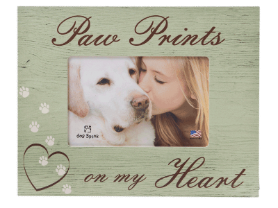 Sympathy:  Picture Frame "Paw Prints on My Heart"