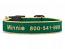Dog Collars: 5/8" or 1" Wide Green and Tan Bamboo Embroidered Collar