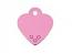 Engraved ID Tag:  Small Heart Shape Pink with Pink Crystals