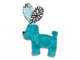Dog Toy: Floppy Dog Unstuffed Squeaker Toy Dark Blue Body/Purple Ears-Available in 2 Sizes
