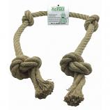 Dog Toy:  Natural Hemp Knots 3.5' Long Rope with 4 Knots