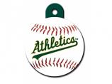 Engraved ID Tag:  Large Baseball Oakland Athletics