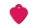 Engraved ID Tag:  Small Heart Shape Red