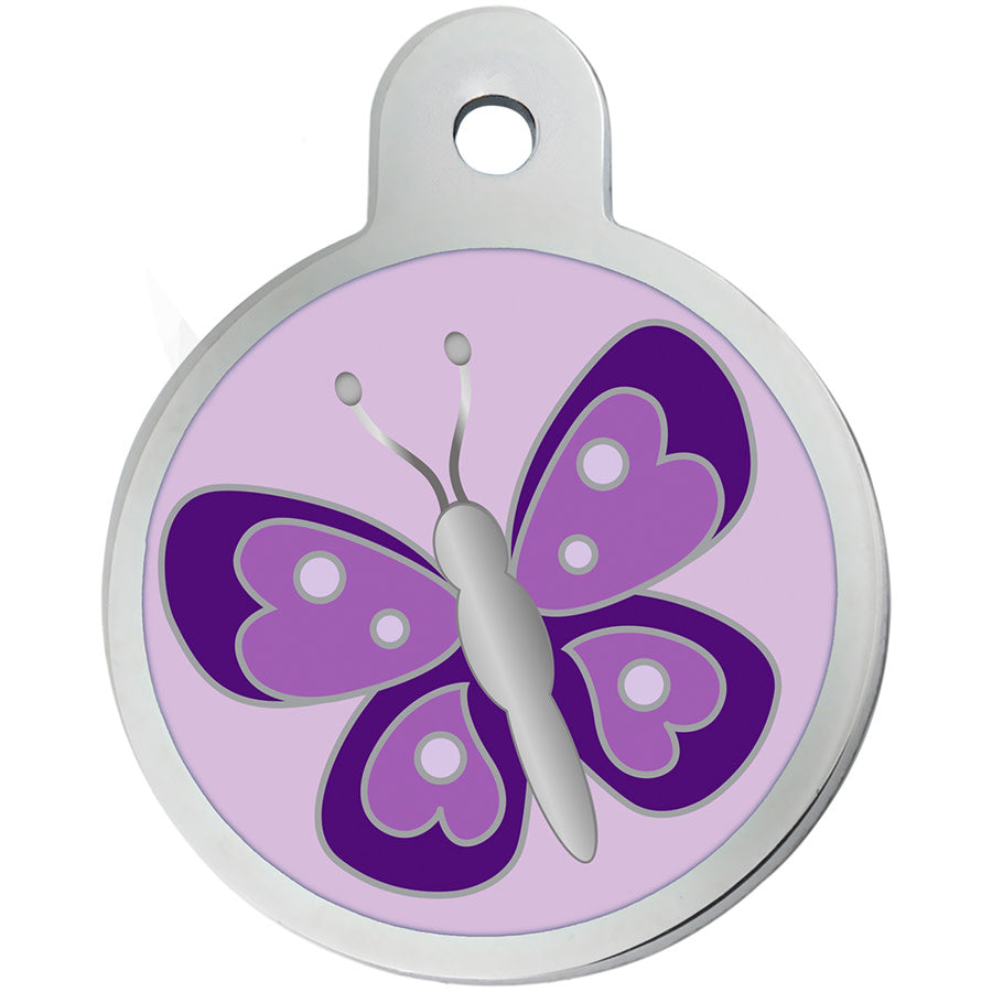 Engraved ID Tag:  Large Round Butterfly