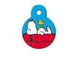 Engraved ID Tag:  Small Round Snoopy