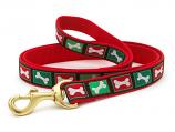 Dog Collars: 5/8" or 1" Wide Holiday, Christmas Bling Bones Leash