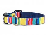 Dog Collars: 5/8" or 1" Wide Colorful Stripe Clip Collar