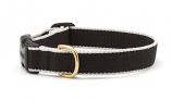 Dog Collars: 5/8" or 1" Wide Black and Grey Bamboo Embroidered Collar