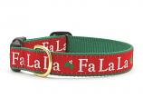 Dog Collars: 5/8" or 1" Wide Holiday, Christmas Fa La La Collar