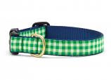 Dog Collars: 5/8" or 1" Wide Lime Gingham Clip Collar