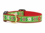Dog Collars: 5/8" or 1" Wide Holiday, Christmas Poinsettia Clip Collar