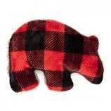 Dog Toy: Merry Grizzly Squeaker Toy in Red Plaid