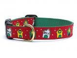 Dog Collars: 5/8" or 1" Wide Holiday, Christmas Dog Houses Clip Collar